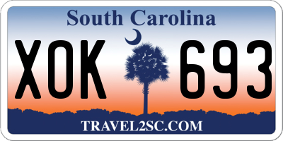 SC license plate XOK693