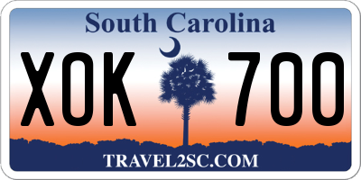 SC license plate XOK700
