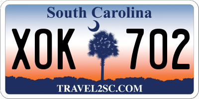 SC license plate XOK702