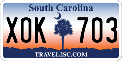 SC license plate XOK703