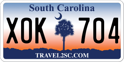 SC license plate XOK704