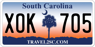 SC license plate XOK705