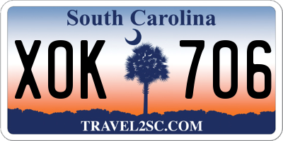 SC license plate XOK706