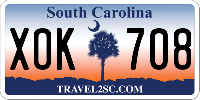 SC license plate XOK708