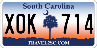 SC license plate XOK714