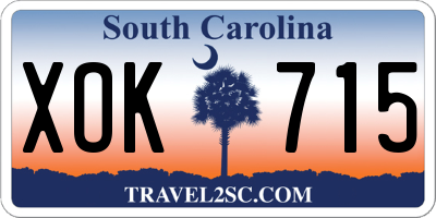 SC license plate XOK715