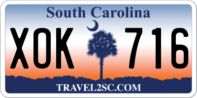 SC license plate XOK716