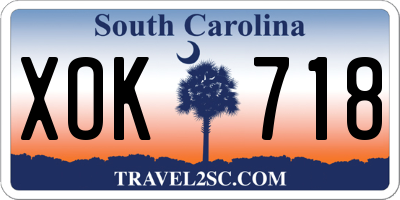 SC license plate XOK718