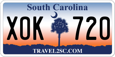 SC license plate XOK720