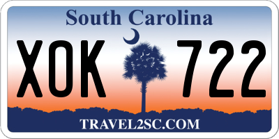 SC license plate XOK722