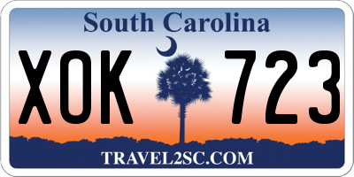 SC license plate XOK723