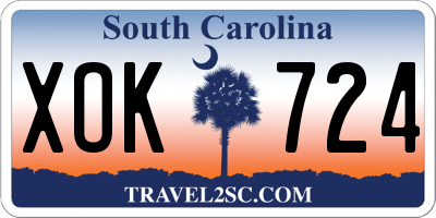 SC license plate XOK724