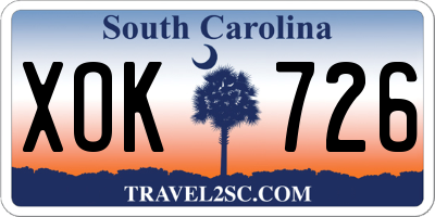 SC license plate XOK726