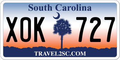 SC license plate XOK727