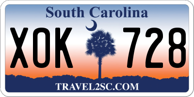 SC license plate XOK728