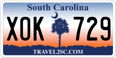 SC license plate XOK729