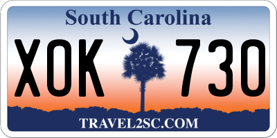 SC license plate XOK730