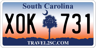 SC license plate XOK731