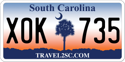 SC license plate XOK735
