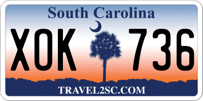 SC license plate XOK736