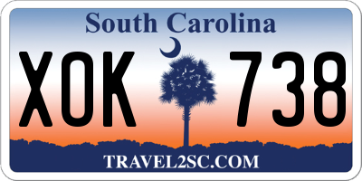 SC license plate XOK738