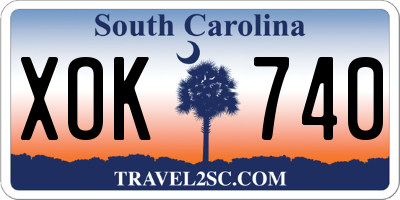 SC license plate XOK740