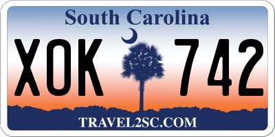 SC license plate XOK742