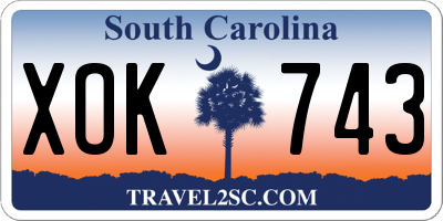 SC license plate XOK743
