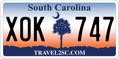 SC license plate XOK747