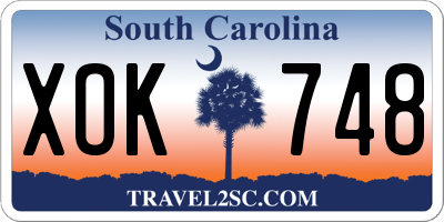 SC license plate XOK748