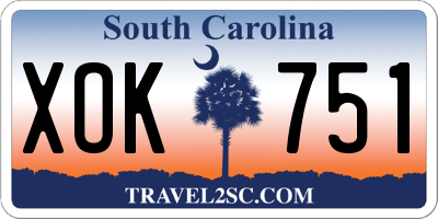 SC license plate XOK751