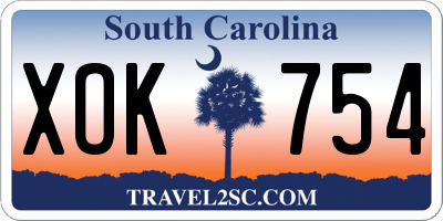 SC license plate XOK754