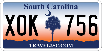 SC license plate XOK756