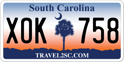 SC license plate XOK758
