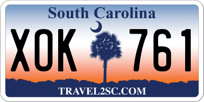 SC license plate XOK761