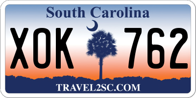SC license plate XOK762