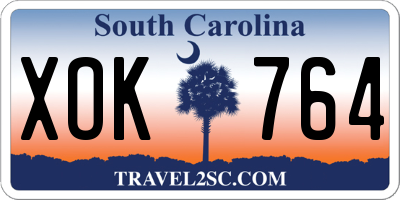 SC license plate XOK764