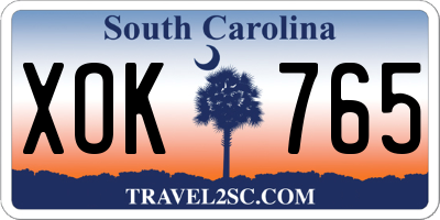 SC license plate XOK765