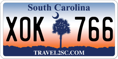 SC license plate XOK766