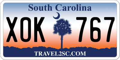 SC license plate XOK767