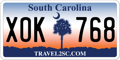 SC license plate XOK768