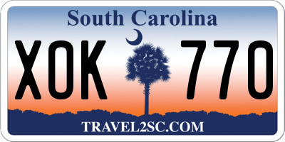 SC license plate XOK770