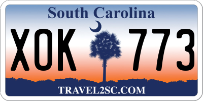 SC license plate XOK773