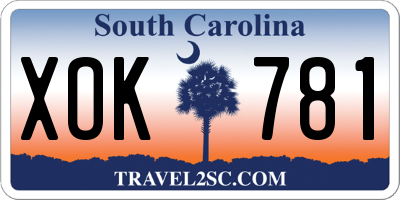 SC license plate XOK781