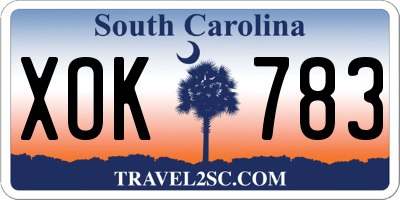 SC license plate XOK783