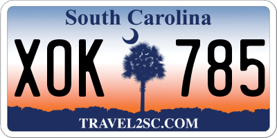 SC license plate XOK785