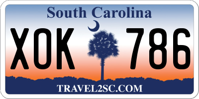 SC license plate XOK786