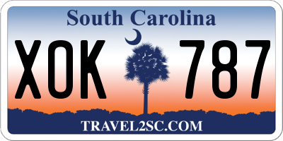 SC license plate XOK787