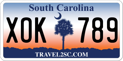 SC license plate XOK789