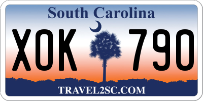 SC license plate XOK790